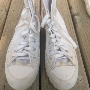 Converse White Canvas Sneakers with Rubber Toe Guard